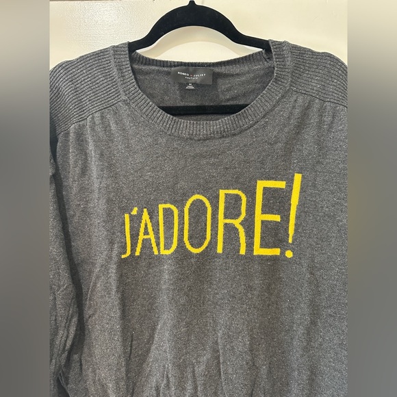 J’Adore ! love Paris Romeo & Juliet knit grey sweater top blouse - Picture 6 of 13